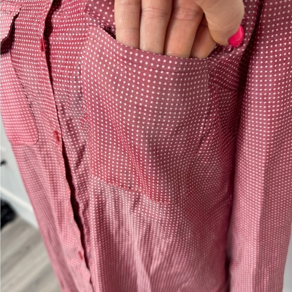 Express Polka Dot Red White Women’s Button Up (S) - Picture 3 of 7